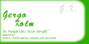 gergo kolm business card